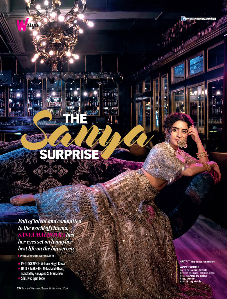 Best Bollywood Photographer in India, Vikram Bawa, Actress Sania Malhotra for Femina Wedding Times, Magazine Cover, designer, Editorial Photographer, Magazine shoot, Editorial, Shooting with star, Best Fashion Photographer by Vikram Bawa, Mumbai, India