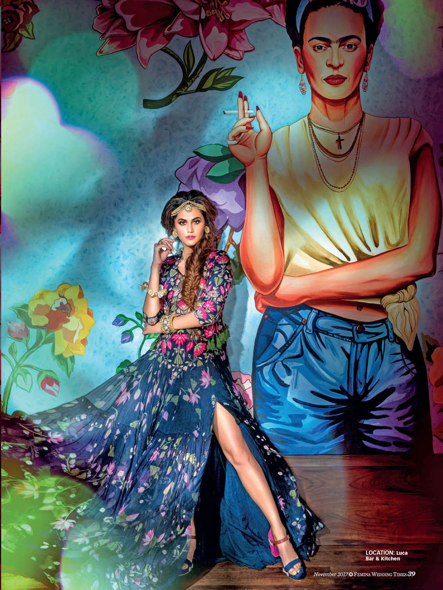 Actress Taapsee Pannu  for Femina Wedding Times, Magazine Cover, designer, Editorial Photographer, Magazine shoot, Editorial, Shooting with star, Best Fashion Photographer by Vikram Bawa, Mumbai, India